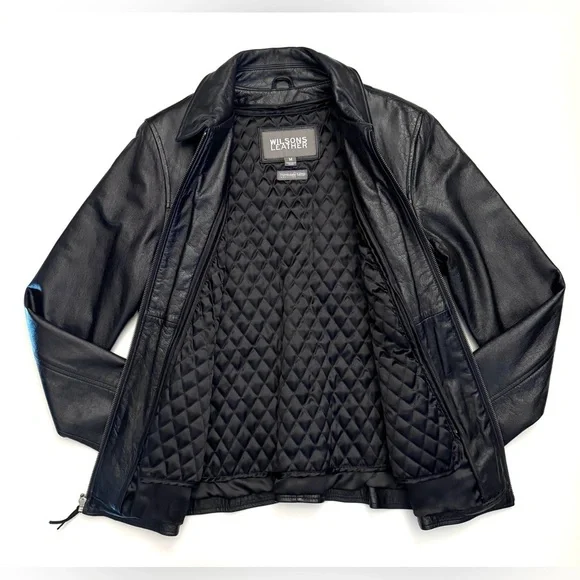 Wilsons Leather Women's Trinsulate Insulation Black Leather Jacket Size - M
